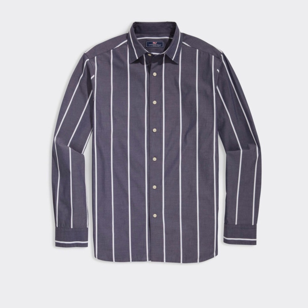 Men’s Vineyard Vines Shirt Long Sleeves Poplin Stretch NEW In Pack Naut … - Picture 3 of 9